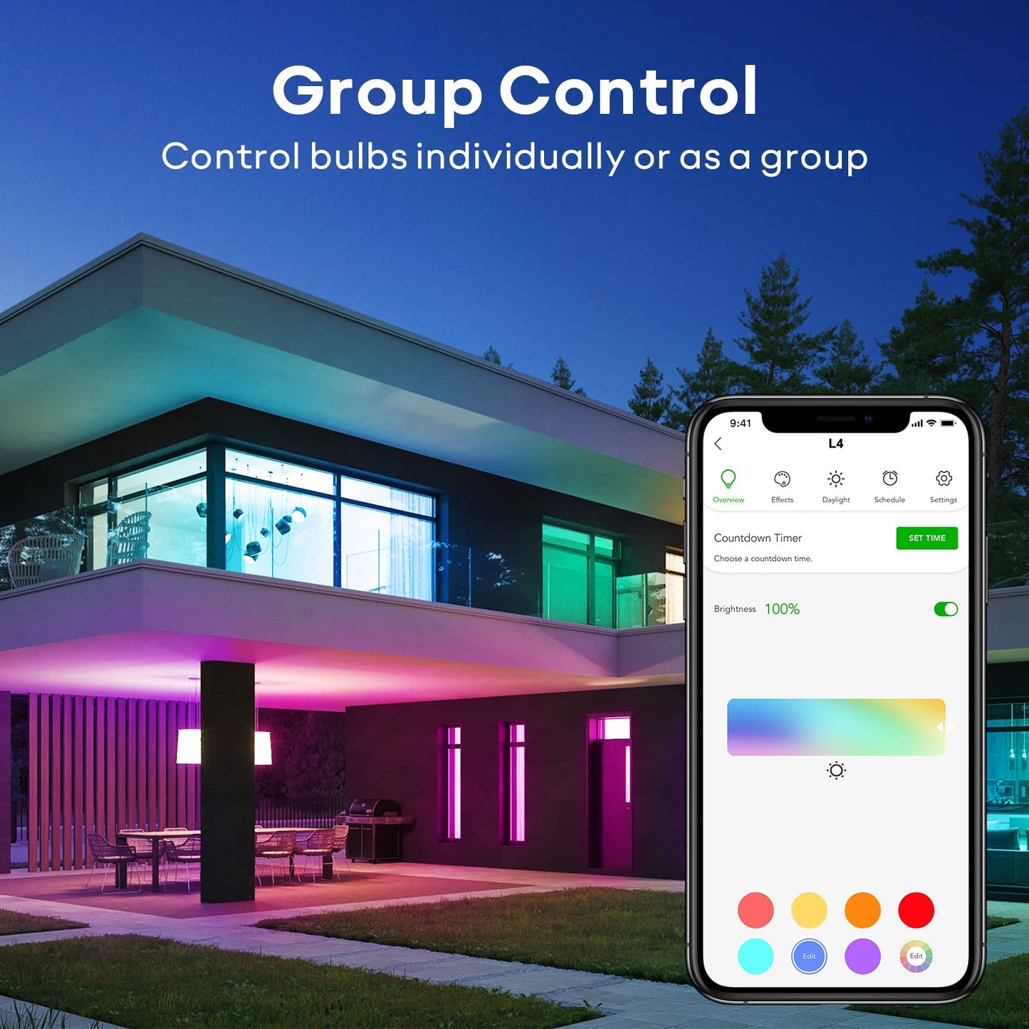 VOCOlinc Smart Light Bulb Works with Apple Homekit, Alexa, Google Home, Dimmable WiFi Smart Bulbs, 850 Lumens, E26 LED Smart Bulb 60 Watt Equivalent, A21, 2200K-7000K RGBW, 9.5W, 1 Pack