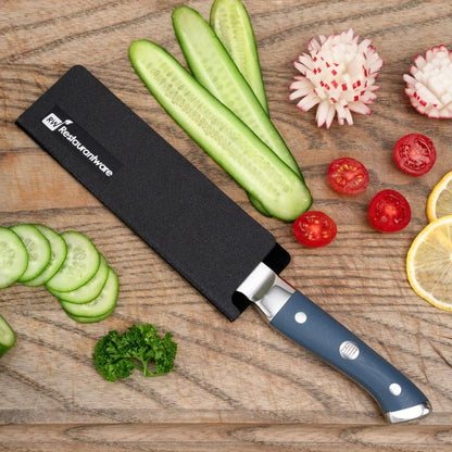 Restaurantware Sensei Knife Sleeve 6.5 x 2 Inch - 1 Knife Protector with Felt Lining, Black Plastic Blade Guard