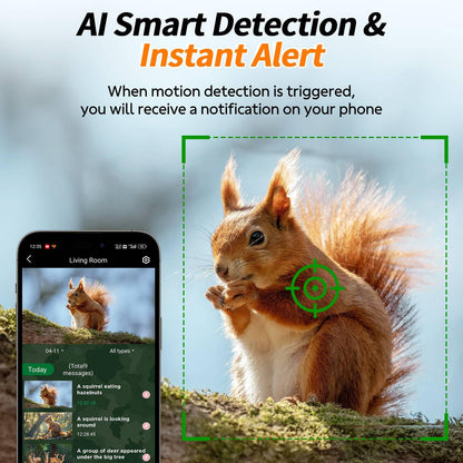 4G LTE Cellular Trail Camera, 360° Live Streaming Solar Game Camera 2.5K SIM Card Included, Auto Tracking Security Cameras Wireless Outdoor with Night Vision, Motion Activated for Outdoor, 2 Pack