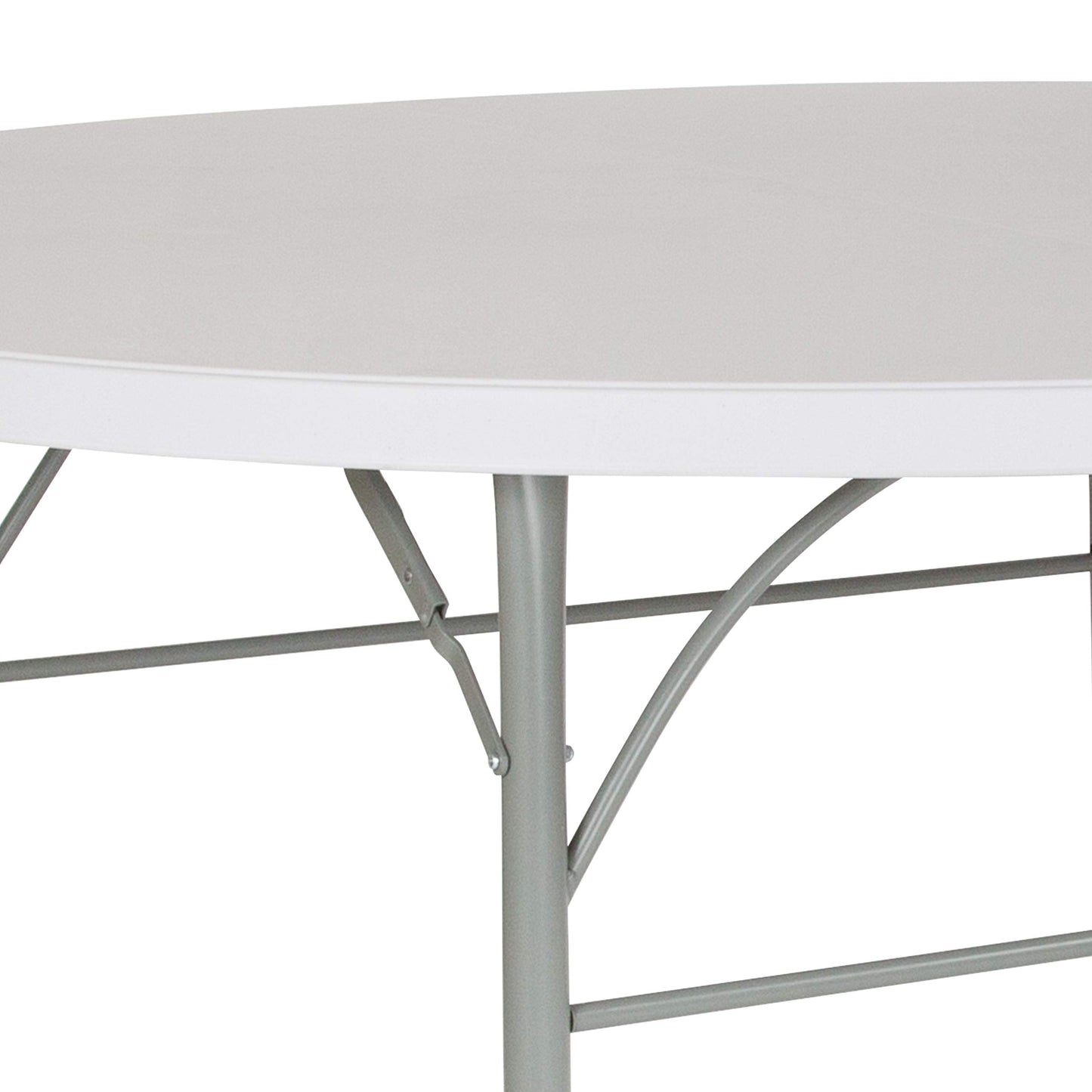 Flash Furniture Stonewall 6' Round Plastic Folding Event Table with Carrying Handle, Bi-Fold Banquet Table for Indoor/Outdoor Events, White