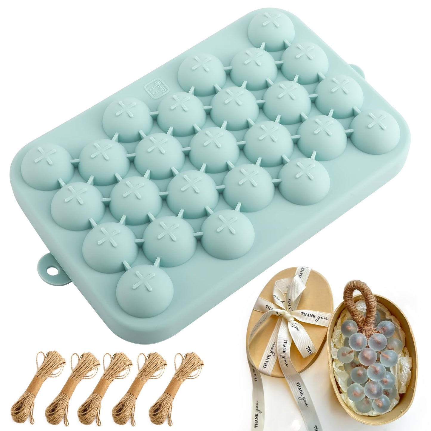 MOCCOOL Grape Soap Molds for Soap Making, 3D Silicone Fruit Mold for Homemade Soap, Decorative Grape Shape Mold for DIY Soap Making Kit, Professional Soap Making Supplies for Adults and Crafters, Blue