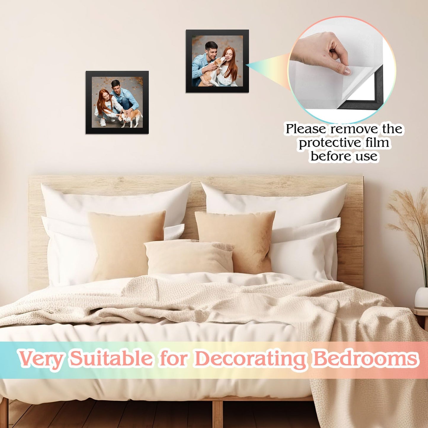 Harloon 12 Pcs Diamond Art Frames Magnetic 6 x 6 Inch Diamond Art Frames Self Adhesive Picture Frame magnetic frame for Painting Pictures Canvas Room Wall Window Door Decorations Accessories, Black