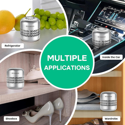 Skiennix Refrigerator Deodorizer - Long-Lasting Odor Eliminator | Silver Grey Design
