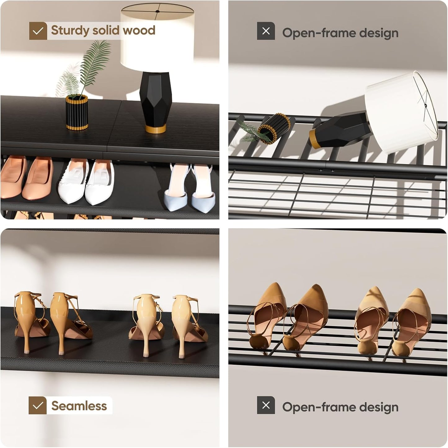 5 Closet,Industrial, Mavivegue Metal Shoe Rack, Tier Shoe Organizer with MDF Board and Non-Woven Fabric, Shoe Rack