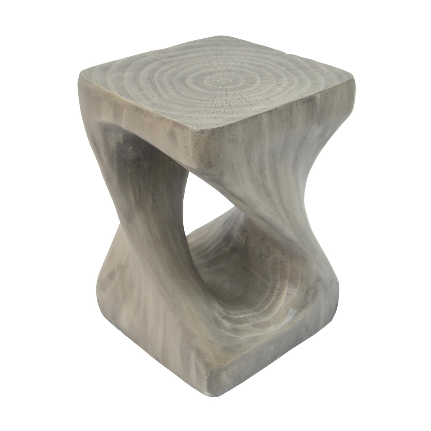 Merax Twist Shape MGO Accent Side Table Set, Unique Modern End Table with Wide Pedestal & Tabletop, Small Drink Tables for Living Room, Bedroom Night Stand Bedside Table, No Assembly Required, Grey