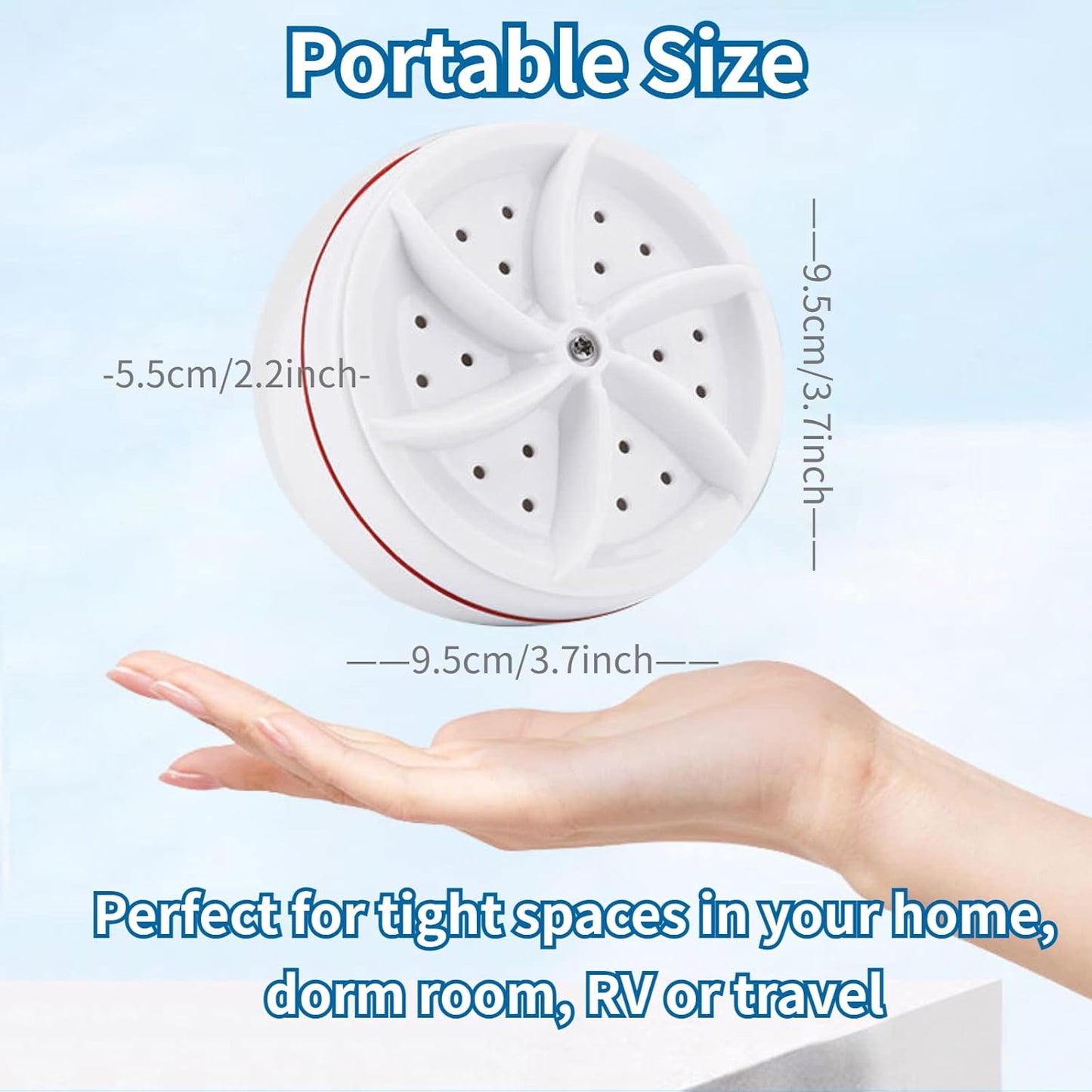 Mini Washing Machine - Portable Washer for College Rooms, Travel, Home, Apartment - Small Turbine Washer with USB