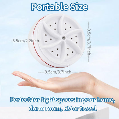 Mini Washing Machine - Portable Washer for College Rooms, Travel, Home, Apartment - Small Turbine Washer with USB