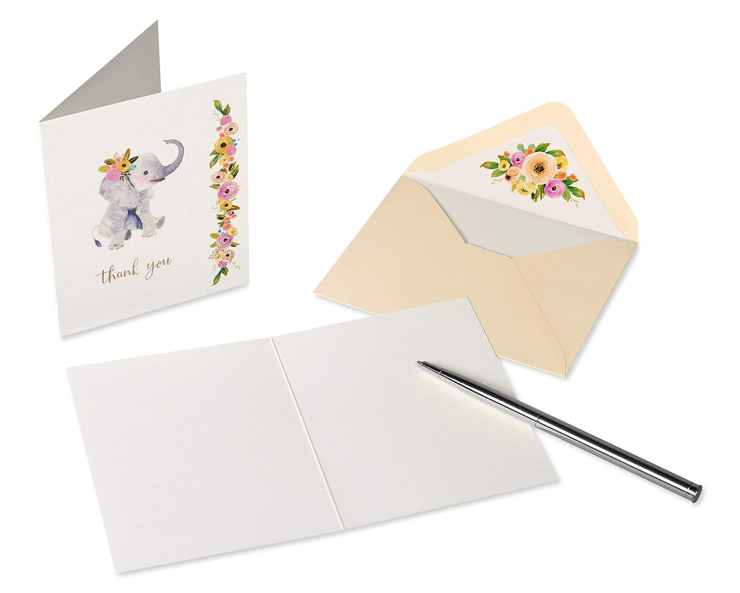 Papyrus Baby Thank You Cards with Envelopes, Elephant & Giraffe (20-Count)