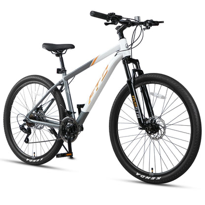 AVASTA 27.5-inch Mountain Bike for Man Male and Woman Female Adult with Lightweight Aluminum Alloy Frame and Dual Disc Brakes,Front Suspension,21-Speed Gear Shifters,Hidden Brake Cables,Golden