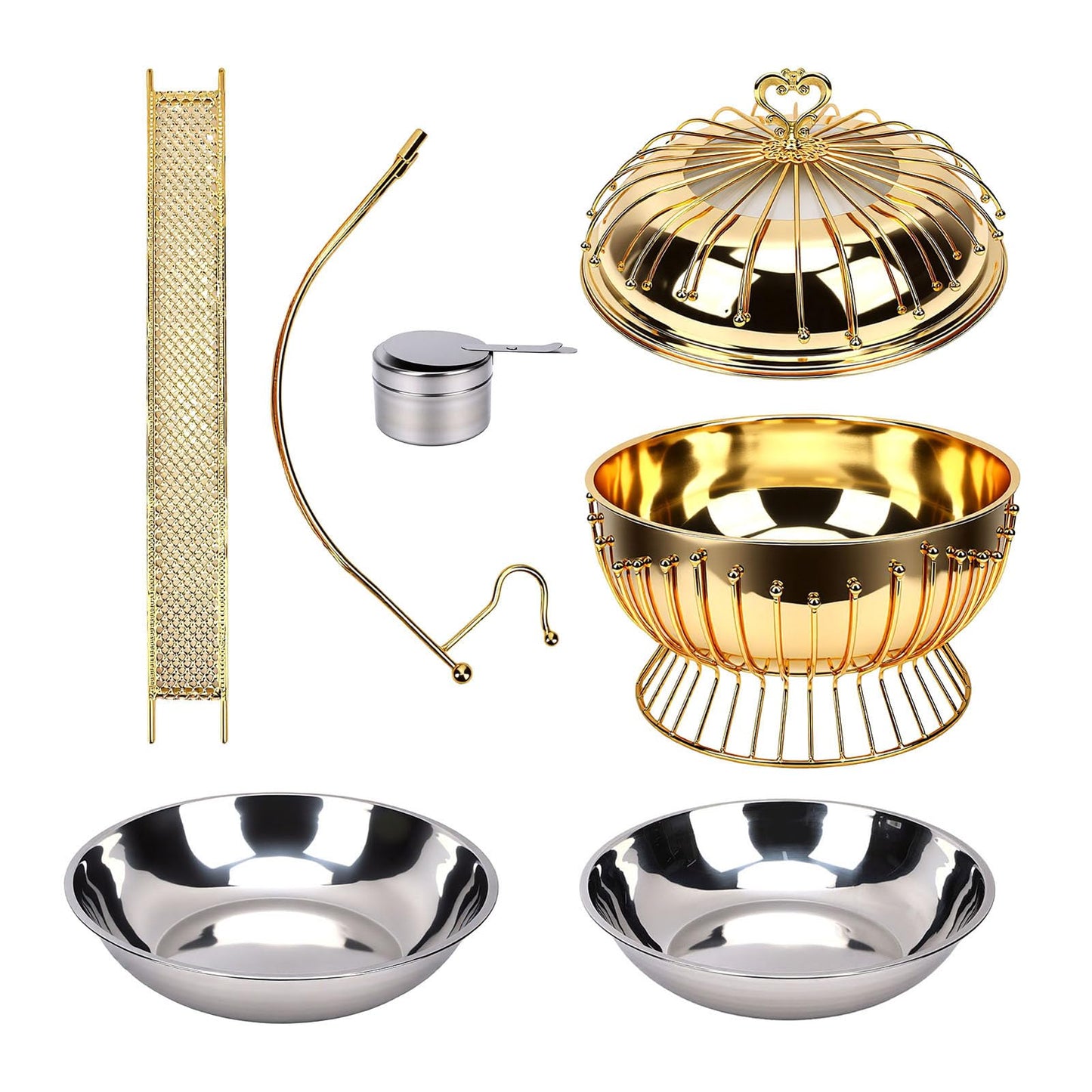 Ymiko 8L Stainless Steel Chafing Dish Hanging Lid Buffet Warmer with 5-Ply for Weddings Banquets Catering Events