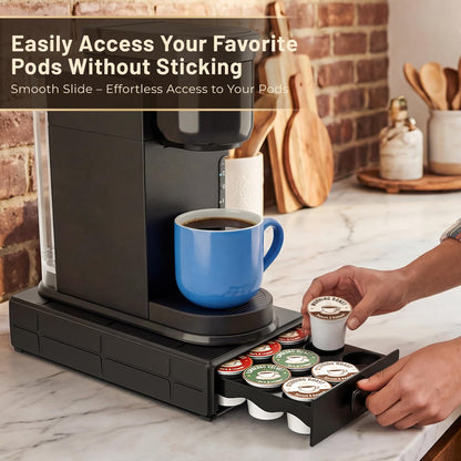 EVERIE Coffee Pod Organizer Drawer for Keurig K-Cup Pods, Holds 18 Pods - Compact, Easy-Access Design with Smooth Glide, Ideal for Small Spaces and Coffee Machines