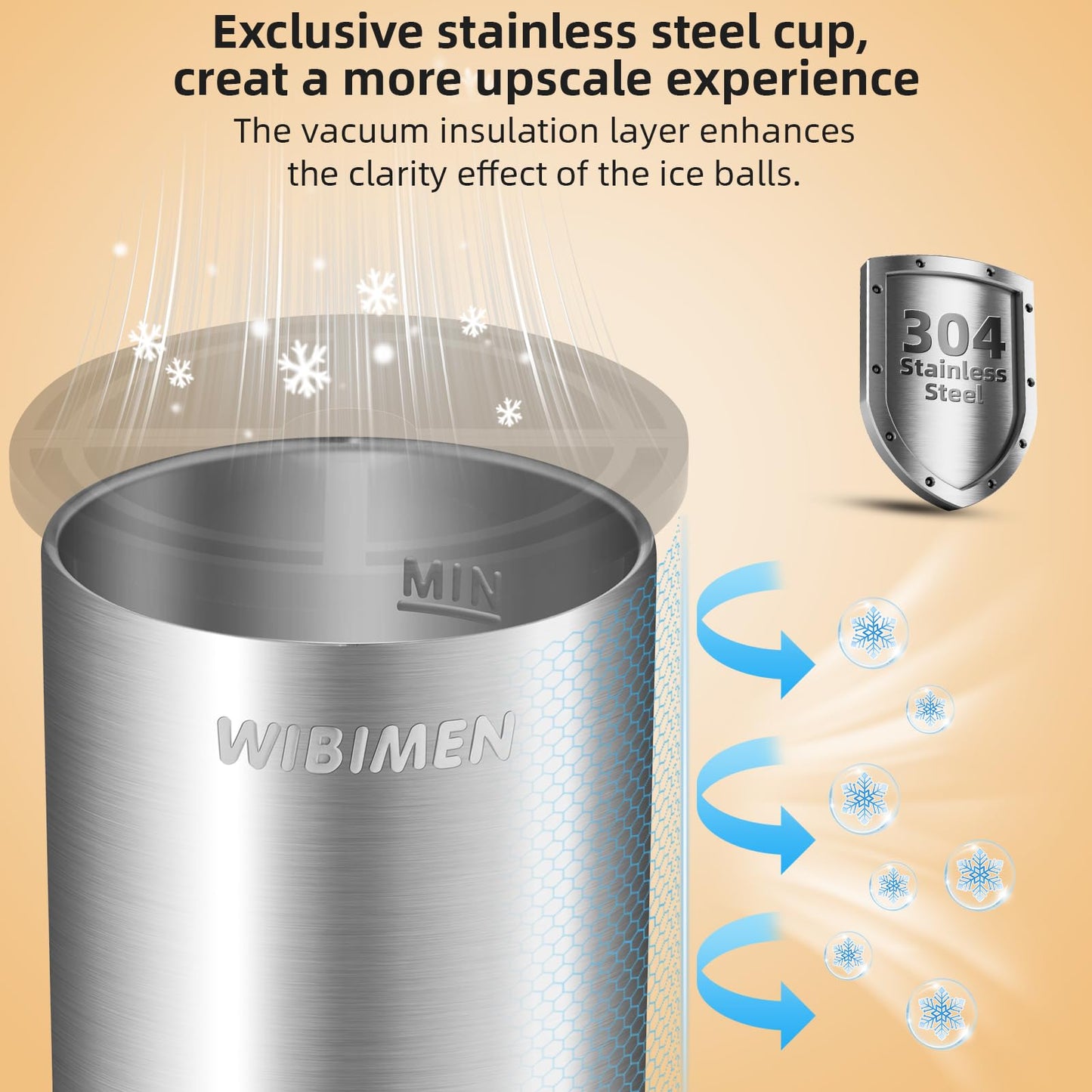 Clear Ice Cube Maker - 2.5" Ball - Stainless Steel Clear Ice Maker - Compact Design - for Whiskey, Cocktails, Bourbon - 2 PACK with Ice Tong & Ice Box
