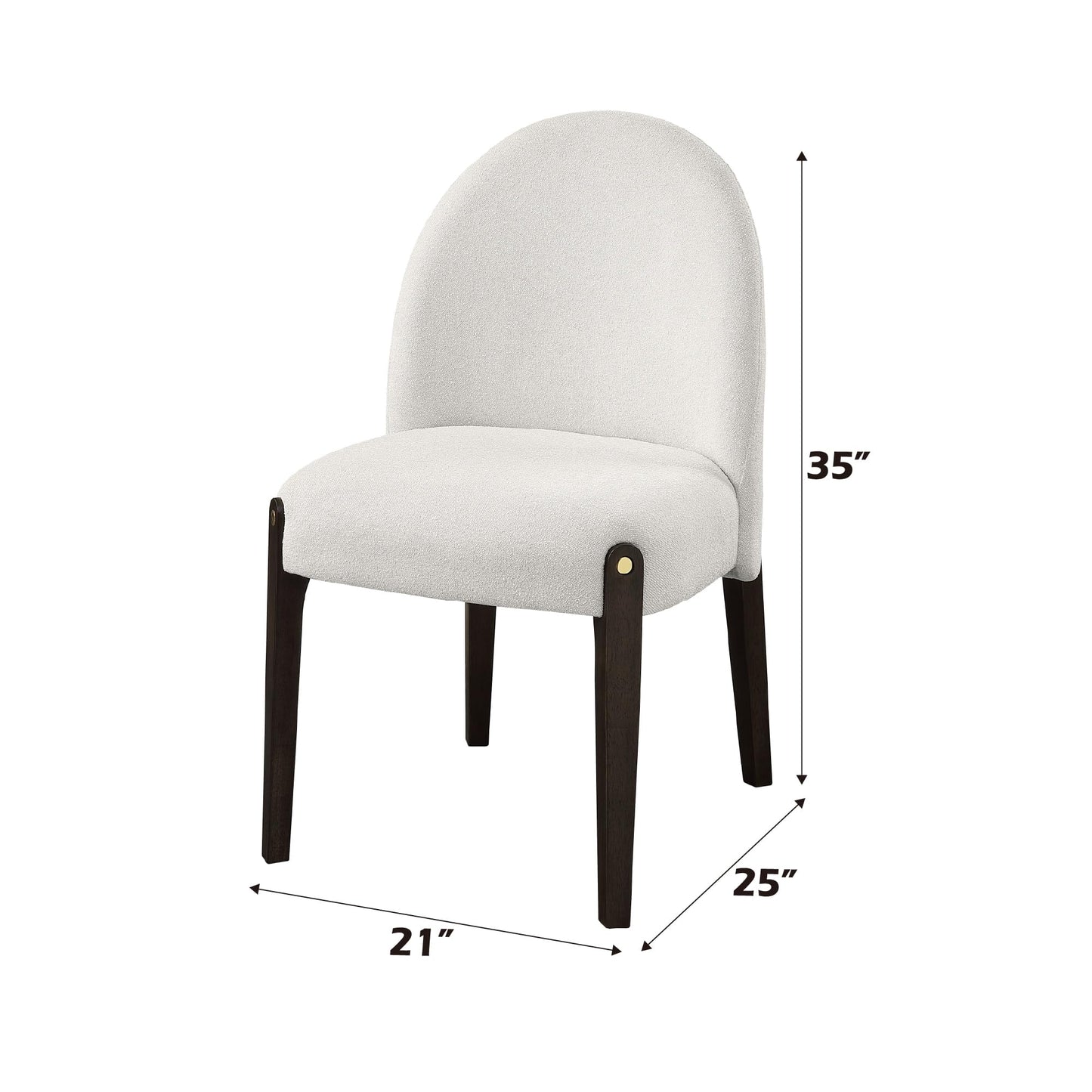 Acme Clayten Wood & Fabric Upholstered Side Chair in Beige & Espresso (Set of 2)