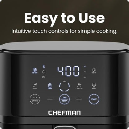 Chefman Air Fryer - 4 QT Compact Airfryer with Hi-Fry Technology & Touch Controls - Black