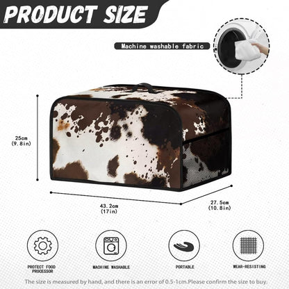 Brown Cow Print Slow Cooker Dust Cover with Side Mesh Pocket, Dustproof Protector for 6, 7 or 8 Quart Crock Pots