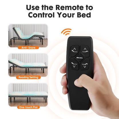 Sweetcrispy Twin XL Adjustable Bed Frame, Ergonomic Electric Base with Wireless Remote and 2 USB Ports, Head and Foot Incline, Zero Gravity, Anti-Snore, Easy Assembly