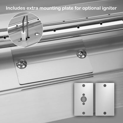 Stanbroil 48 x 14 Inch Rectangle Drop-in Fire Pit H-Burner Pan, Gas Fire Pit Insert for Outside DIY Fire Table, 304 Stainless Steel, BTU 185,000 Max
