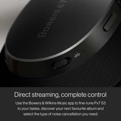 Bowers & Wilkins Px7 S3 Wireless Headphones Over Ear Noise Cancelling, Active Noise Cancelling & Transparency Mode, Hi-Res Sound, Bluetooth, 30-Hr Playtime, Quick Charge, Canvas White