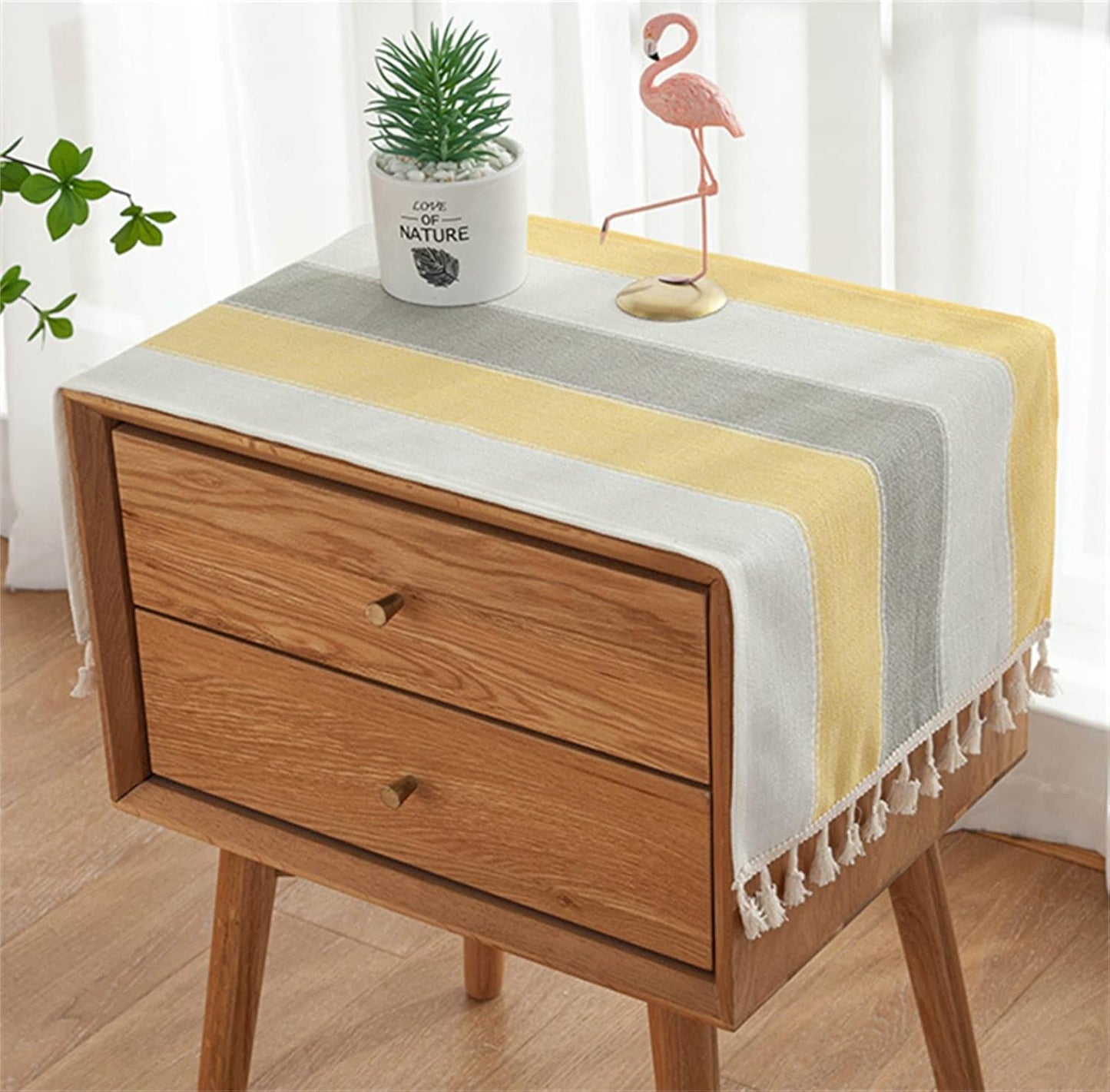 15.7 35.4 inches) Simple Bedside Table Tassel Cover Cloth, Suitable for Bedside Table TV Microwave Washing Machine