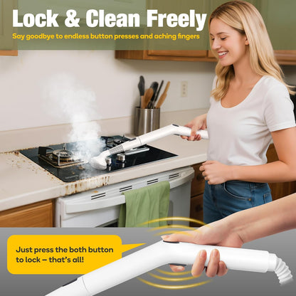 Newbealer Heavy-Duty Steam Cleaner - Multi-Purpose Steamer with 20 Accessories | Stainless Steel Boiler, Max 5 Bar