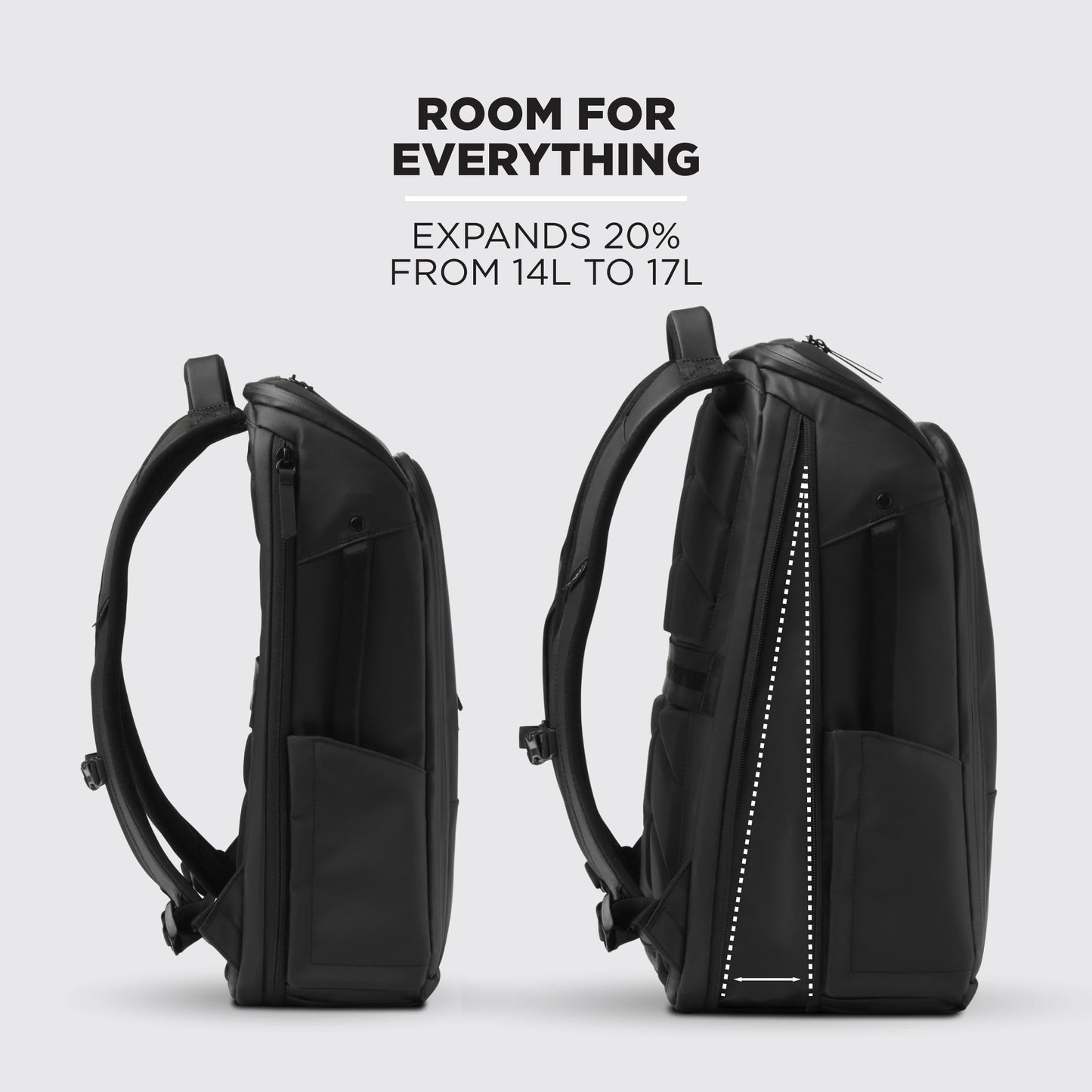 NOMATIC 14L Backpack - Work Backpack for Men and Woman - Everyday Pack - Water Resistant - 15" Laptop Sleeve - Professional Daypack For Mens - Expandable Travel Pack