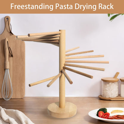 Yoikun Pasta Drying Rack, Homemade Fresh Spaghetti Stand Dryer Noodle Hanger for Kitchen with 16 Arms, Quickly Set Up for Drying Pasta and Cooking, Special Design for Large Storage