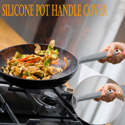 3PCS Pot Handle Heat Insulation Silicon Cover,Silicone Hot Handle Holder,Silicone Pan Handle Sleeve for Pots and Pans,Self-retracting Silicone Handle Cover for Pans, Spatulas and Spoons