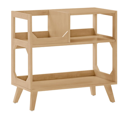 Crosley Furniture Asheville Mid-Century Modern Record Player Stand, Storage for Vinyl Records, Media Console, Natural