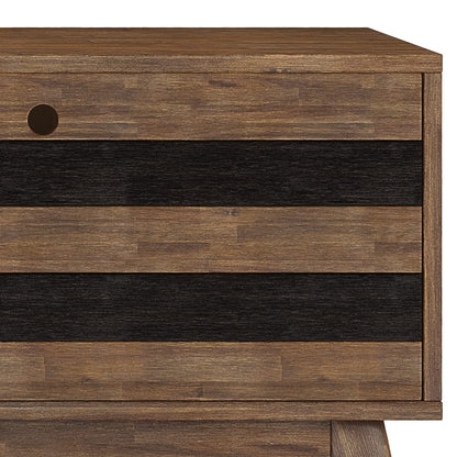SIMPLIHOME Clarkson SOLID ACACIA WOOD 60 inch Wide Mid Century TV Media Stand in Rustic Natural Aged Brown For TVs up to 65 inches for the Living Room and Entertainment Center