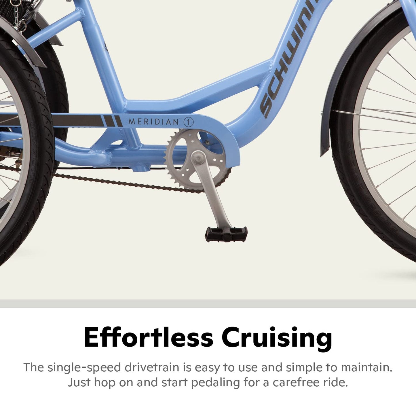 Schwinn Meridian Adult Tricycle, 26 Inch Bike for Women and Men, Single-Speed Adult Trike, Low Step-Through Frame, Springer Cruiser Seat, Upright Riding Position, Bike with Basket, Tricycle for Adults