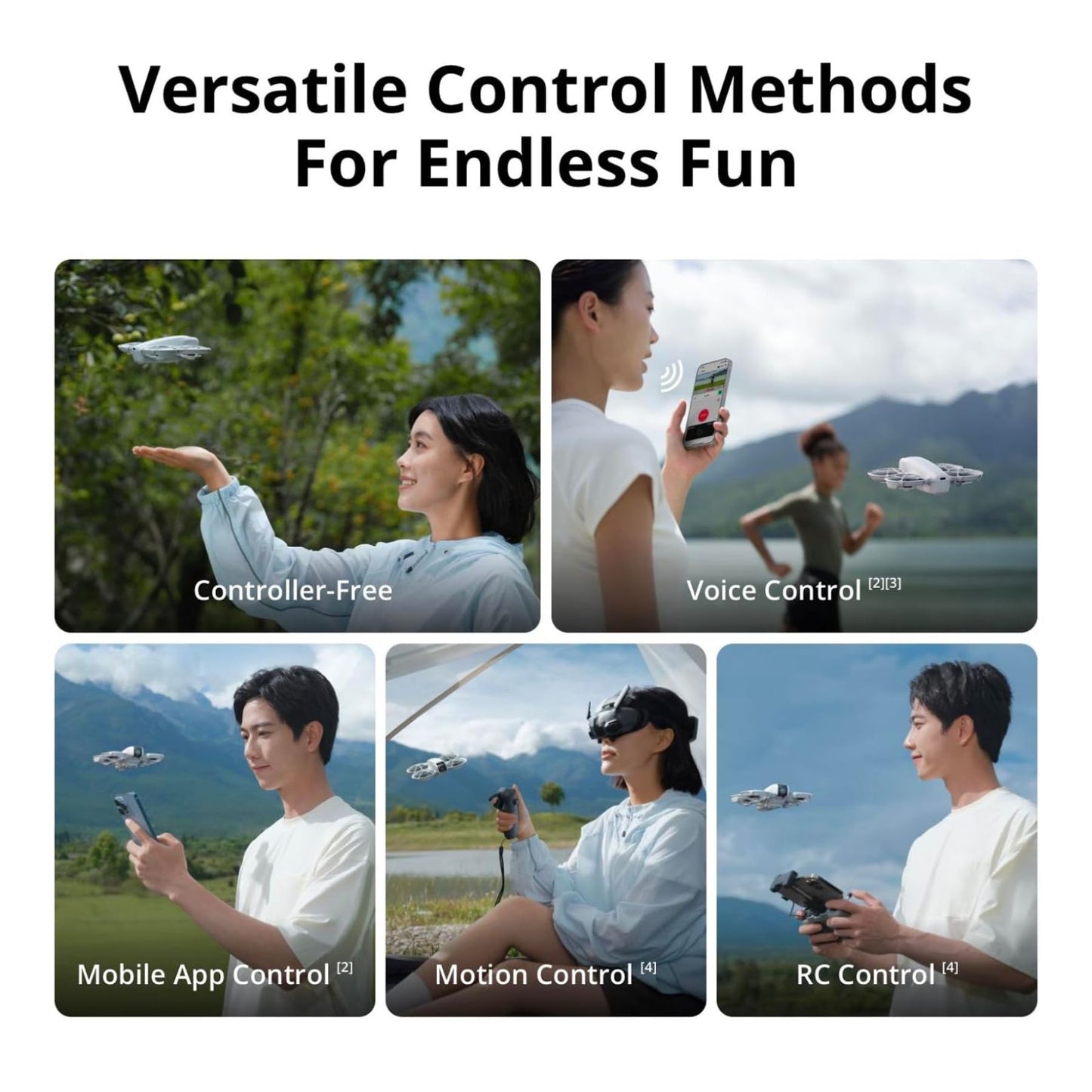 DJI Neo, Mini Drone with 4K UHD Camera for Adults, 135g Self Flying Drone that Follows You, Palm Takeoff, Subject Tracking, QuickShots, Stabilized Video, Built-In Propeller Guard (Controller-Free)