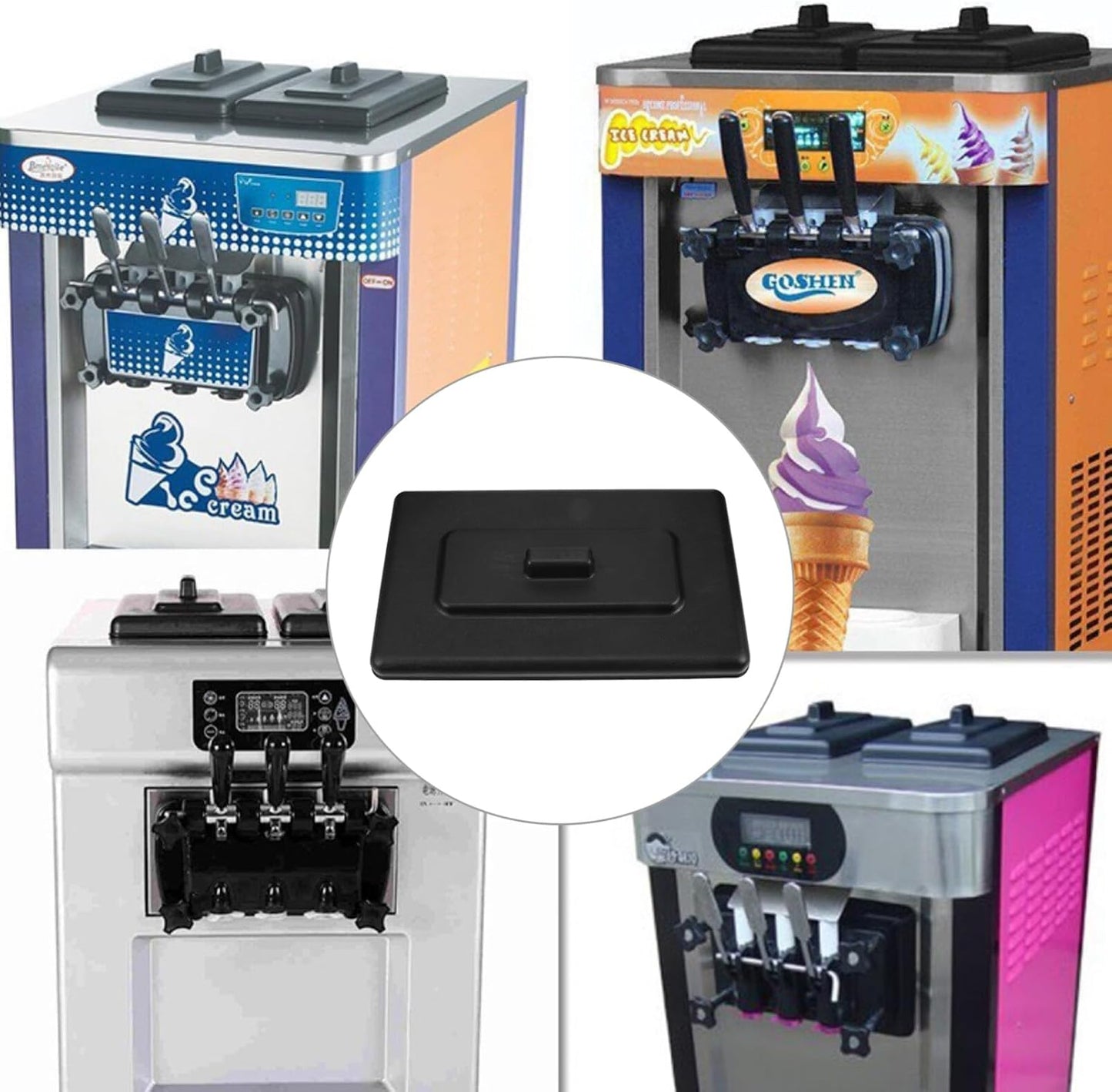 Ice Cream Machine Lid, Portable Ingredients Bucket Cover for Kitchen Small Appliance Accessories