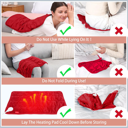 Comfytemp Weighted Heating Pad for Back & Period Cramps, FSA Eligible, Birthday Gifts for Mom Dad Women Men, 2.2lb HSA Electric Heat Pad for Neck Shoulder Pain Relief, 2H Auto-Off Heated Pad, 12x24