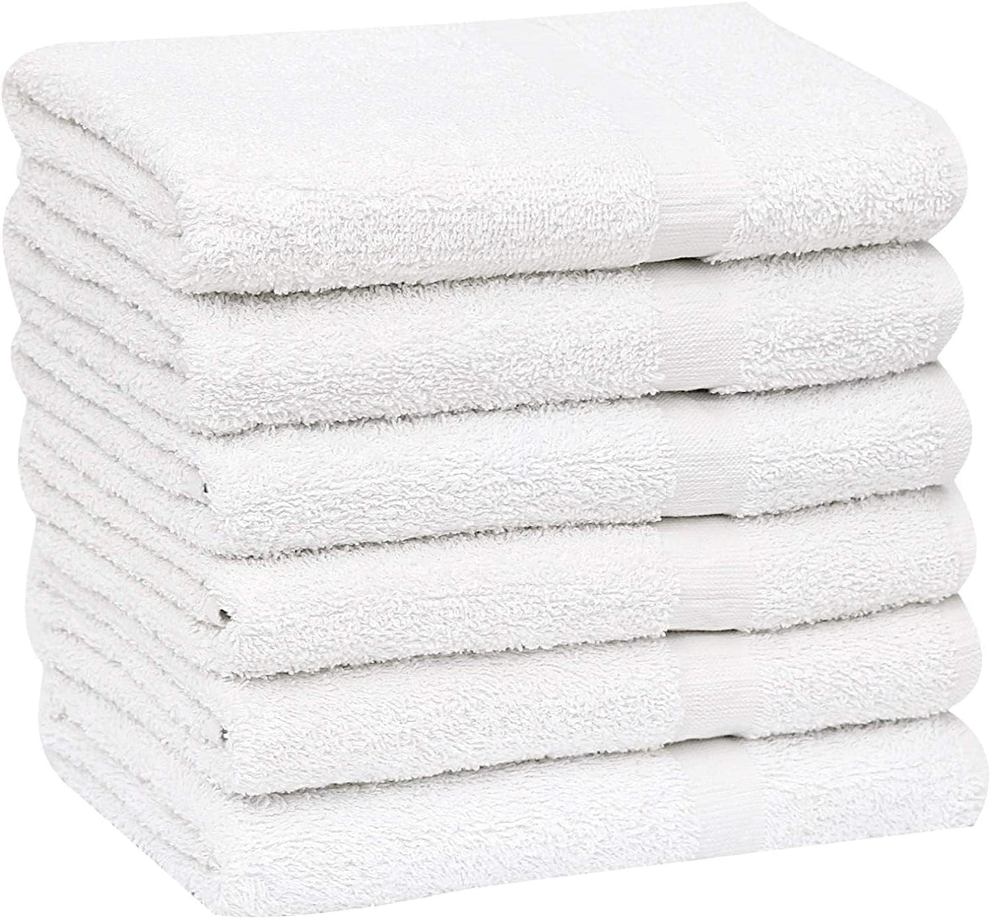 12 Pack (22x44 Inches) GOLD TEXTILES Bulk Bath Towels White Economy Light Weight Easycare