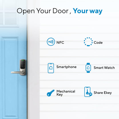 ULTRALOQ Latch 5 World's First Built-in WiFi Smart Lock with Fingerprint, 5-in-1 Keyless Entry Door Lock with Touch Digital Keypad, App Control, Black