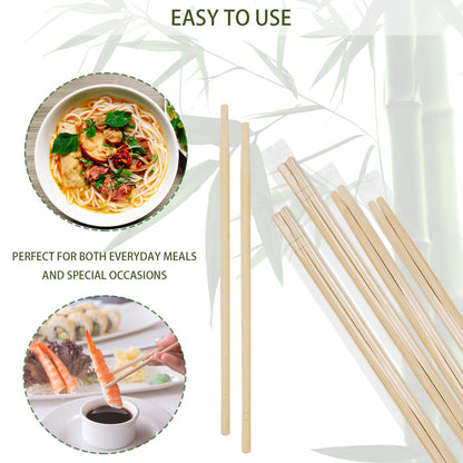 TMCCU 800 Pairs 9 Inch Disposable Bamboo Chopsticks Bulk, Individually Clear Wrapped Separated Sleeved Chopsticks Wooden for Restaurants, Noodles, Sushi, Asian Food