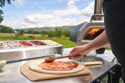 ooni Medium Modular Outdoor Table - 31x22x35 Inch Stainless Steel Pizza Oven Stand, Barbecue Cart, Outdoor Pizza Station