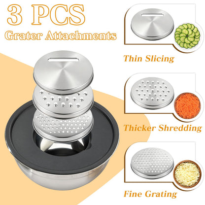 Unokit Mixing Bowls with Lids Set - 16 Pcs Stainless Steel Nesting Mixing Bowls with Grater Attachments, Mixing Bowl Set for Multi Mixing & Serving