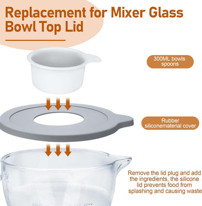 Mixers Bowl Covers Compatible with Kitchenaid Artisan & Classic Series, Kitchen Mixer Splash Guard for 5 QT Glass or