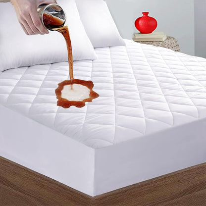 21'', Quilted Fitted King Mattress Pad Cover, Waterproof Mattress Protector, Deep Pocket Elastic Fits Up to Breathable