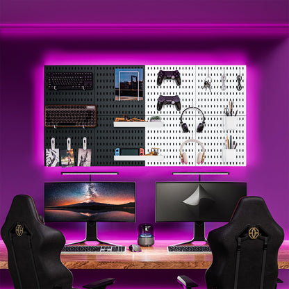 RIVTUN Wall-Mounted Pegboard Kit, 25.2" x 25.2" Organizer Panel – Large, Cost-Effective & Nail-Free Installation White