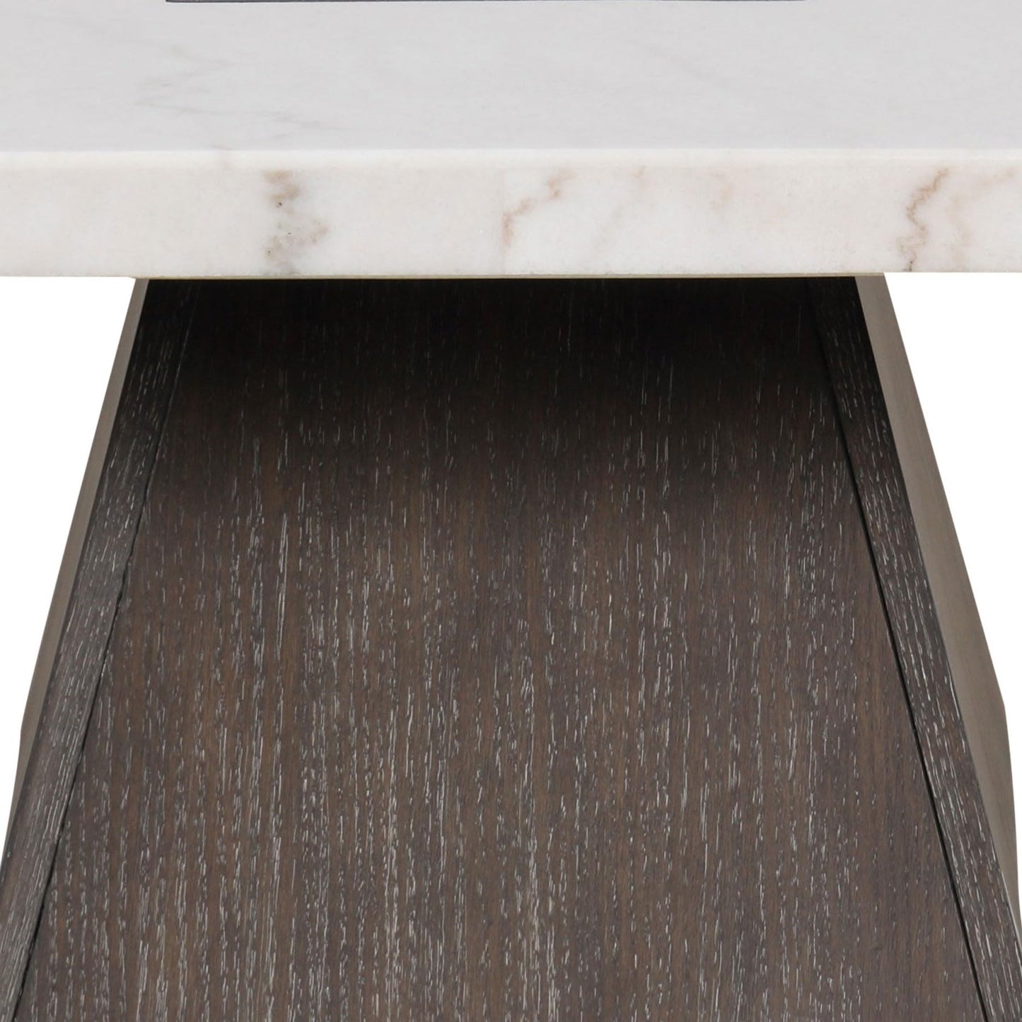 Furniture of America Rafferty Modern Solid Wood 22-inch Square End Table with Genuine Marble Top and Tapered Base for Living Room, Office, Dark Walnut/White