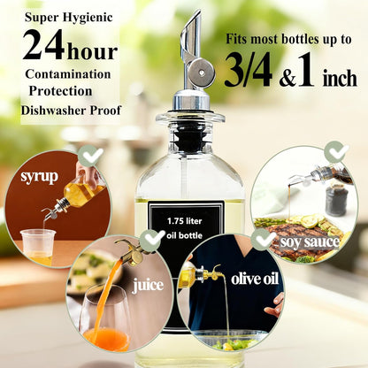 12 Pack Olive Oil Pour Spout with Adapters, Oils Pourer for Olive Oil Dispenser Bottle, Easily Turn Your Bottles into