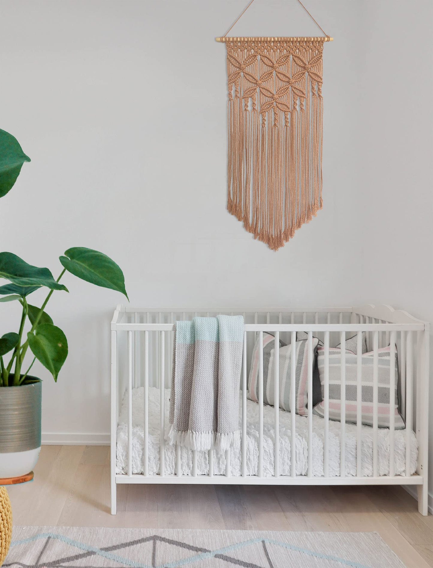 Winterdemoon Handmade Cotton Home Decor Macrame Wall Hanging Khaki