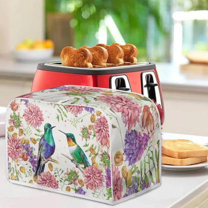 Bird Flowers Painting Toaster Cover Washable 2-Slice Toaster BreadMaker Machine Organizers Bag