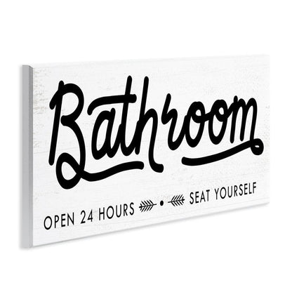 Stupell Industries 'Seat Yourself Bathroom Sign', Wall Plaque Art, 17 x 7 Inches, Easy to Hang and Sturdy, Made in USA, by Lil' Rue