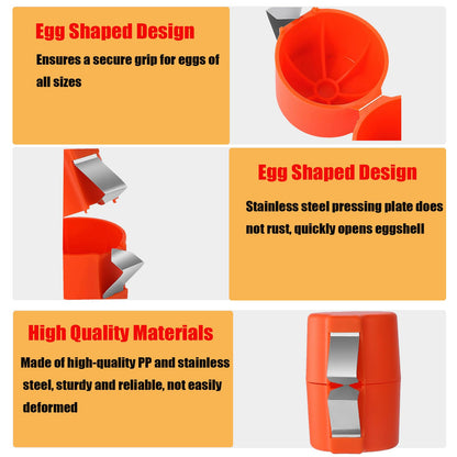 Egg Shell Opener, 3 Pcs Egg Separator for Raw Eggs, 2025 New Egg Cracker Tool, Stainless Steel Eggshell Breaker Egg Shell Cutter Kitchen Gadgets,Quickly Cutting Off Cooked Eggs