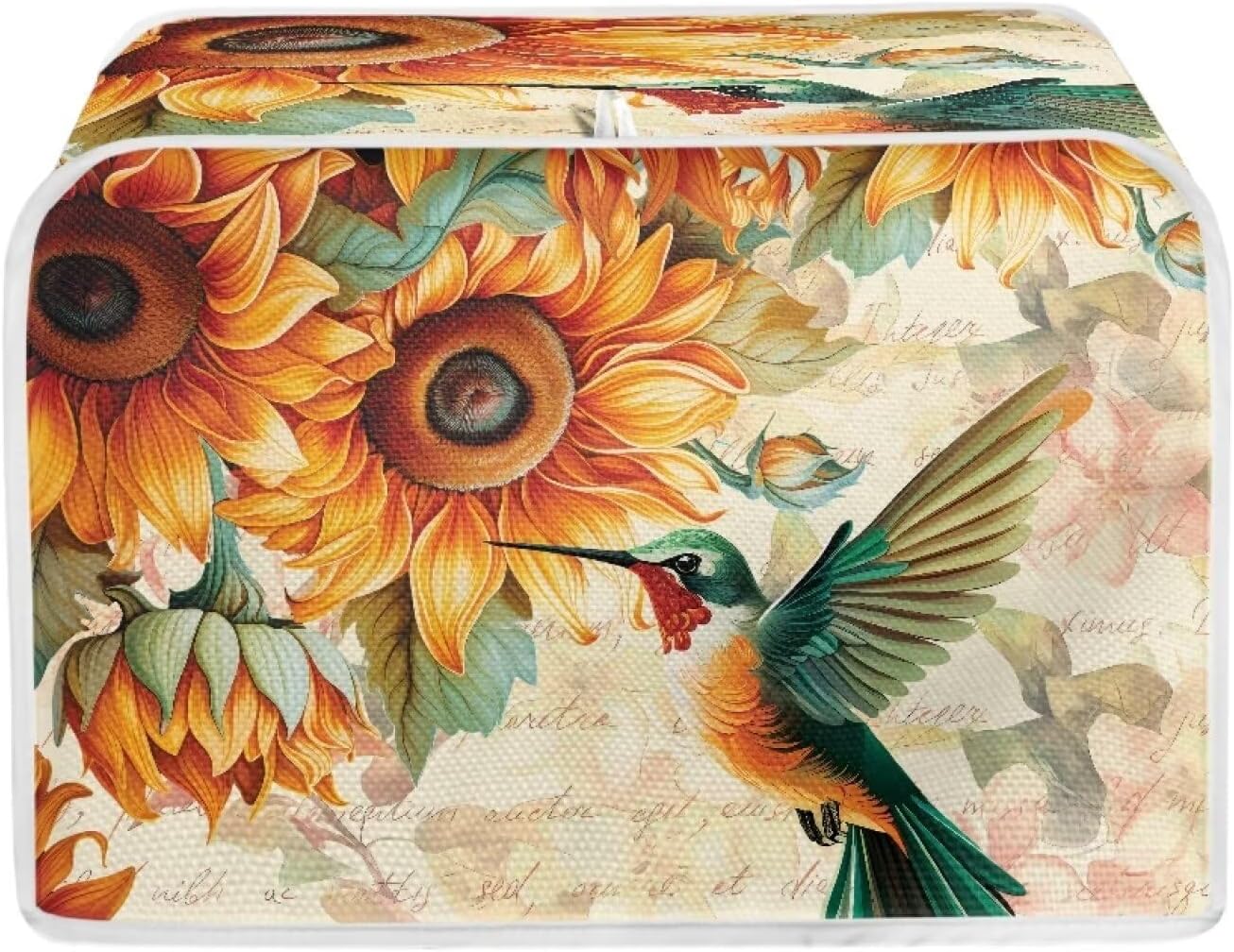 Sunflower Hummingbird 2 Slice Toaster Cover, Microwave Toaster Oven Cover with Top Hook