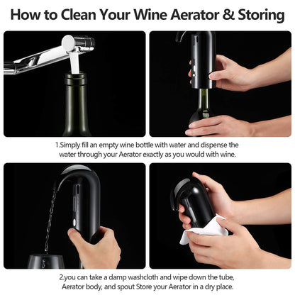 Electric Wine Aerator & Automatic Wine Dispenser – 1-Button Instant Aeration, Decanter Wine Pourer for Red & White Wine, USB Rechargeable Wine Accessories – Best Wine Valentines Gift for Women & Men