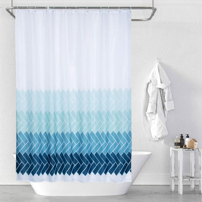 18 Hooks,108" W72" Inch MORNITE Extra Wide Shower Curtain Mens Bathroom Teal Light Blue Ombre White, Wrap Around